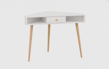 Стол письменный угловой, арт.6-01104, белый(ГК) в Красноуральске - krasnouralsk.mebel-e96.ru