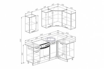 Кухонный гарнитур угловой Крафт 2000х1200 в Красноуральске - krasnouralsk.mebel-e96.ru