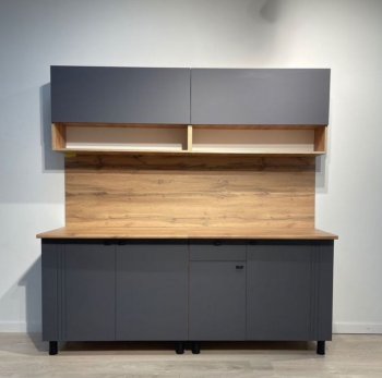 Кухонный гарнитур Монако 2000 мм графит (СВ) в Красноуральске - krasnouralsk.mebel-e96.ru