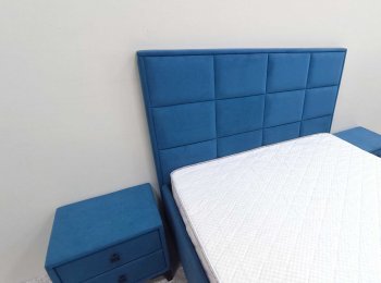 Кровать с подъемным механизмом Мега синий (Лин) в Красноуральске - krasnouralsk.mebel-e96.ru