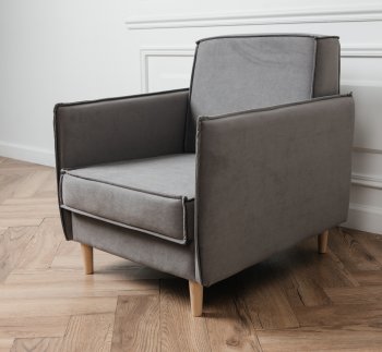 Кресло 831 Серый, велюр (Brendoss) в Красноуральске - krasnouralsk.mebel-e96.ru