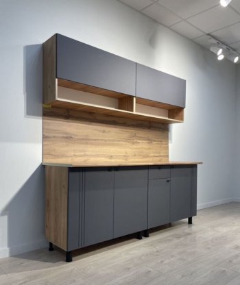 Кухонный гарнитур Монако 2000 мм графит (СВ) в Красноуральске - krasnouralsk.mebel-e96.ru