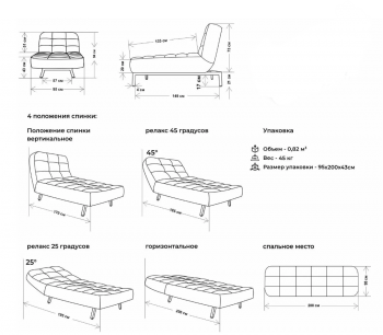 Кушетка Абри Синий в Красноуральске - krasnouralsk.mebel-e96.ru