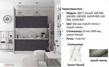 Кухонный гарнитур 2000 мм Агата (Игни) в Красноуральске - krasnouralsk.mebel-e96.ru