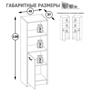 Стеллаж две ниши и дверка Альфа 09.135 солнечный свет в Красноуральске - krasnouralsk.mebel-e96.ru