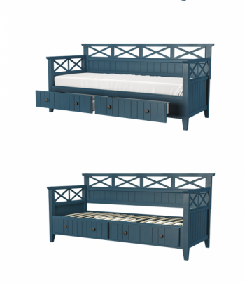 Кровать из массива Амелия сапфир (БМ) в Красноуральске - krasnouralsk.mebel-e96.ru