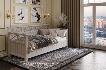 Кровать из массива Амелия льняной (БМ) в Красноуральске - krasnouralsk.mebel-e96.ru