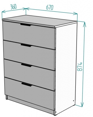 Комод Anna K216 874х670х360 в Красноуральске - krasnouralsk.mebel-e96.ru