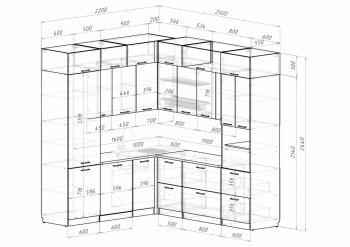 Кухонный гарнитур Асая гранд прайм 2200х2500 мм (Рерда) в Красноуральске - krasnouralsk.mebel-e96.ru