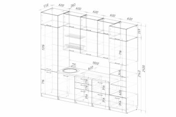 Кухонный гарнитур Асая экстра 3000 мм (герда) в Красноуральске - krasnouralsk.mebel-e96.ru