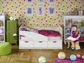 Кровать Бабочки Шарли белый (Миф) в Красноуральске - krasnouralsk.mebel-e96.ru