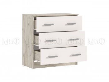Комод 3 ящика Бася крафт/кашемир (Миф) в Красноуральске - krasnouralsk.mebel-e96.ru