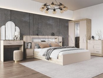 Спальный гарнитур Бася крафт/кашемир (Миф) в Красноуральске - krasnouralsk.mebel-e96.ru