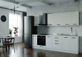 Кухонный гарнитур Белый глянец 2800 МДФ (Санвут) в Красноуральске - krasnouralsk.mebel-e96.ru