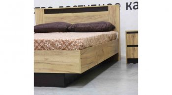 Кровать двуспальная Бостон дуб крафт (Лин) в Красноуральске - krasnouralsk.mebel-e96.ru