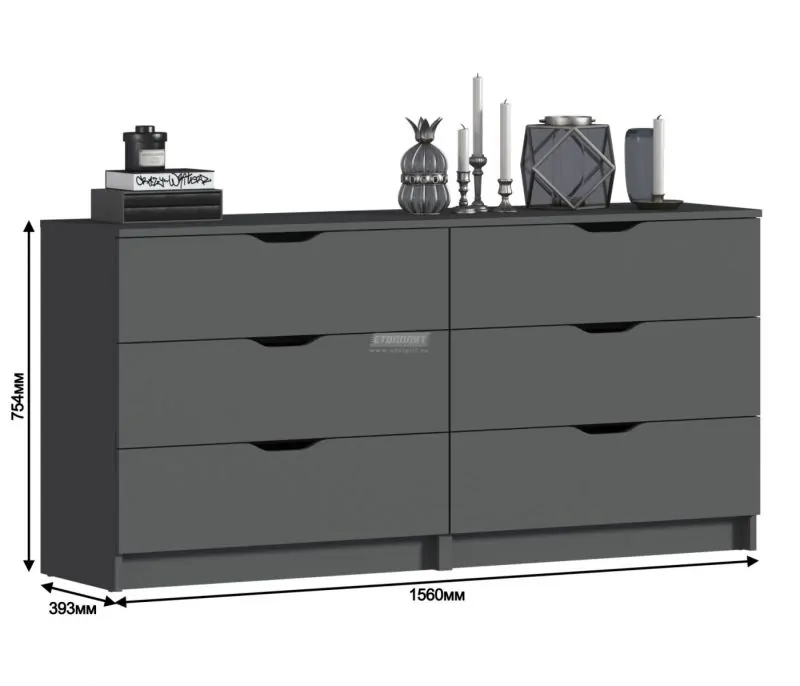 Комод Бруклин СБ-3252/1 (Диамант серый) (СП) в Красноуральске - krasnouralsk.mebel-e96.ru