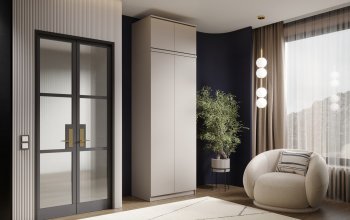 Шкаф 800 мм Челси двустворчатый с антресолью Кашемир (Миф) в Красноуральске - krasnouralsk.mebel-e96.ru