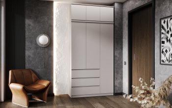 Шкаф 1200 мм Челси с антресолью Кашемир (Миф) в Красноуральске - krasnouralsk.mebel-e96.ru