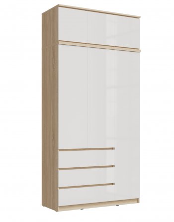 Шкаф 1200 мм Челси с антресолью, сонома/белый (Миф) в Красноуральске - krasnouralsk.mebel-e96.ru