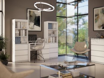 Письменный стол + Стеллаж Челси кашемир (Миф) в Красноуральске - krasnouralsk.mebel-e96.ru