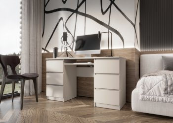 Письменный стол Челси 6 ящиков кашемир (Миф) в Красноуральске - krasnouralsk.mebel-e96.ru