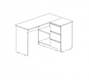 Письменный стол угловой + Стеллаж Челси кашемир (Миф) в Красноуральске - krasnouralsk.mebel-e96.ru