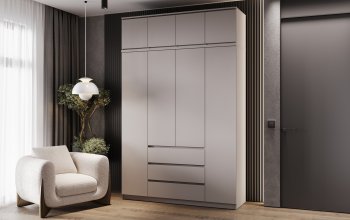 Шкаф 1600 мм Челси с антресолью Кашемир (Миф) в Красноуральске - krasnouralsk.mebel-e96.ru