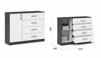 Комод Чикаго 1д4ящ (Имп) в Красноуральске - krasnouralsk.mebel-e96.ru