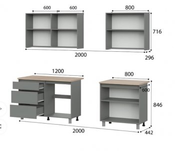 Кухонный гарнитур Денвер 2000 мм (СВ) в Красноуральске - krasnouralsk.mebel-e96.ru