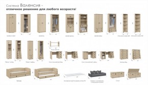 Шкаф 4д1ящ Валенсия  Дуб сонома (Имп) в Красноуральске - krasnouralsk.mebel-e96.ru