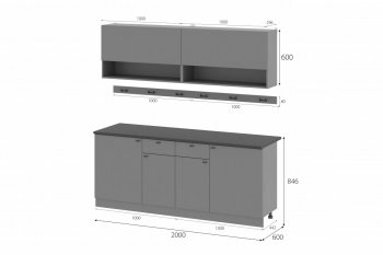 Кухонный гарнитур Энни 2000 мм (МИ) в Красноуральске - krasnouralsk.mebel-e96.ru