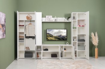 Стенка Эйр модульная, белый (Моби) в Красноуральске - krasnouralsk.mebel-e96.ru