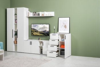 Стенка Эйр комп 1, белый (Моби) в Красноуральске - krasnouralsk.mebel-e96.ru