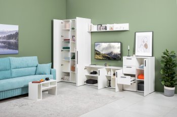 Стенка Эйр комп 1, белый (Моби) в Красноуральске - krasnouralsk.mebel-e96.ru
