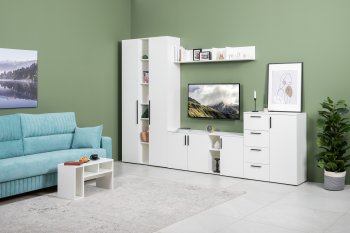 Стенка Эйр комп 1, белый (Моби) в Красноуральске - krasnouralsk.mebel-e96.ru