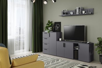 Стенка Эйр комп.1, графит (Моби) в Красноуральске - krasnouralsk.mebel-e96.ru