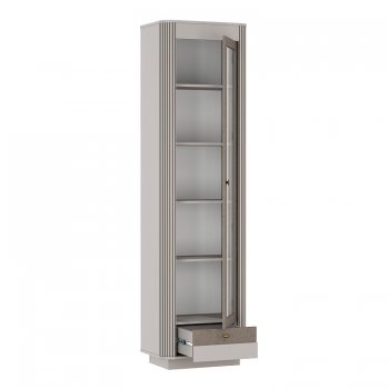 Шкаф витрина 34.06 Фантазия кашемир (Олмеко) в Красноуральске - krasnouralsk.mebel-e96.ru