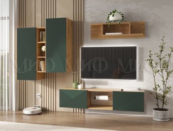 Стенка Флэш крафт/грин (Миф) в Красноуральске - krasnouralsk.mebel-e96.ru
