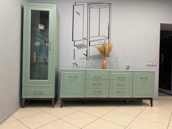 Стенка Гориция Зеленый самшит (БМ) в Красноуральске - krasnouralsk.mebel-e96.ru