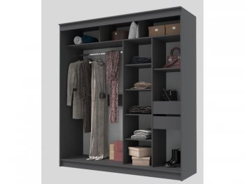 Шкаф-купе 2000 мм Гранд-1 ЛДСП, графит (Эра) в Красноуральске - krasnouralsk.mebel-e96.ru