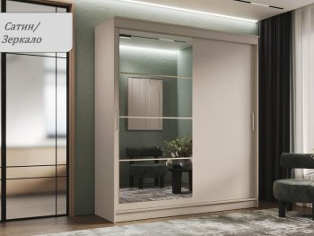 Шкаф-купе 2000 мм Гранд-1 ЛДСП/Зеркало, Сатин (Эра) в Красноуральске - krasnouralsk.mebel-e96.ru