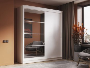 Шкаф-купе 2000 мм Гранд-1 ЛДСП/Зеркало, Белый (Эра) в Красноуральске - krasnouralsk.mebel-e96.ru