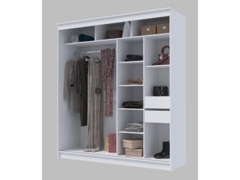 Шкаф-купе 2000 мм Гранд-1 зеркало/зеркало, белый (Эра) в Красноуральске - krasnouralsk.mebel-e96.ru