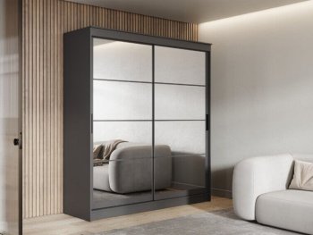 Шкаф-купе 2000 мм Гранд-1 зеркало/зеркало, графит (Эра) в Красноуральске - krasnouralsk.mebel-e96.ru