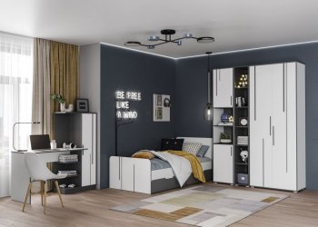 Кровать 900 мм Грей (МЛК) в Красноуральске - krasnouralsk.mebel-e96.ru