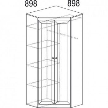 Шкаф угловой Инна 606 денвер темный (Яна) в Красноуральске - krasnouralsk.mebel-e96.ru