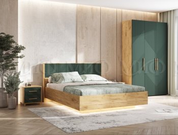 Кровать парящая Ирис крафт/грин (Миф) в Красноуральске - krasnouralsk.mebel-e96.ru