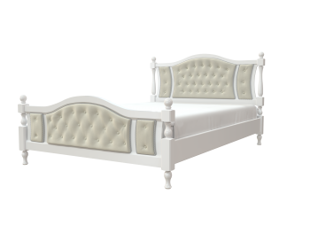 Кровать из массива Жасмин белый античный (БМ) в Красноуральске - krasnouralsk.mebel-e96.ru