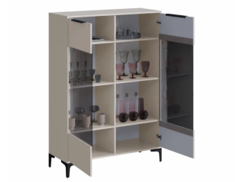 Шкаф со стеклом Кимберли кашемир (Handis) в Красноуральске - krasnouralsk.mebel-e96.ru