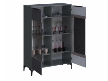 Шкаф со стеклом Кимберли графит (Handis) в Красноуральске - krasnouralsk.mebel-e96.ru